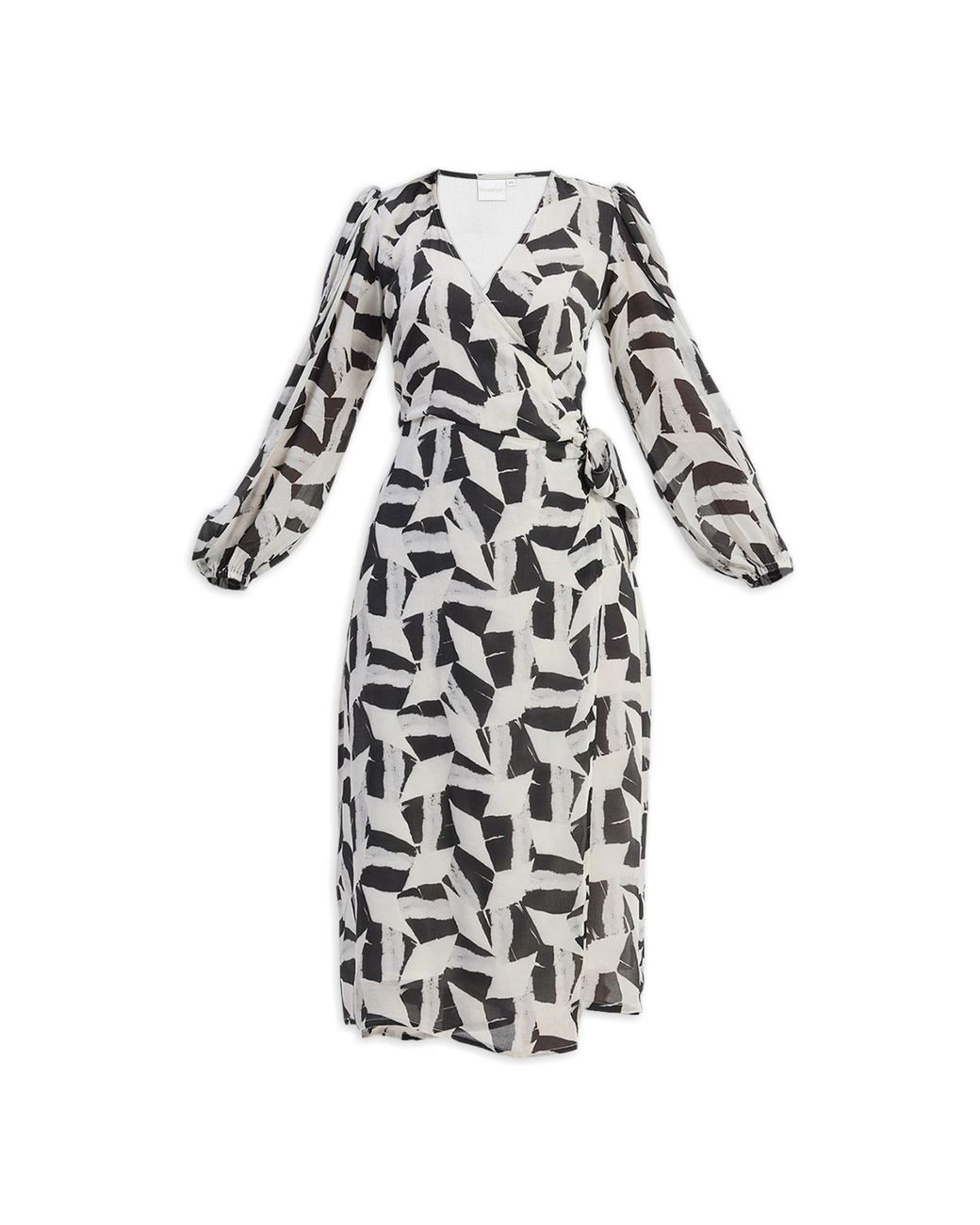REISTOR White Midi Wrap Dress