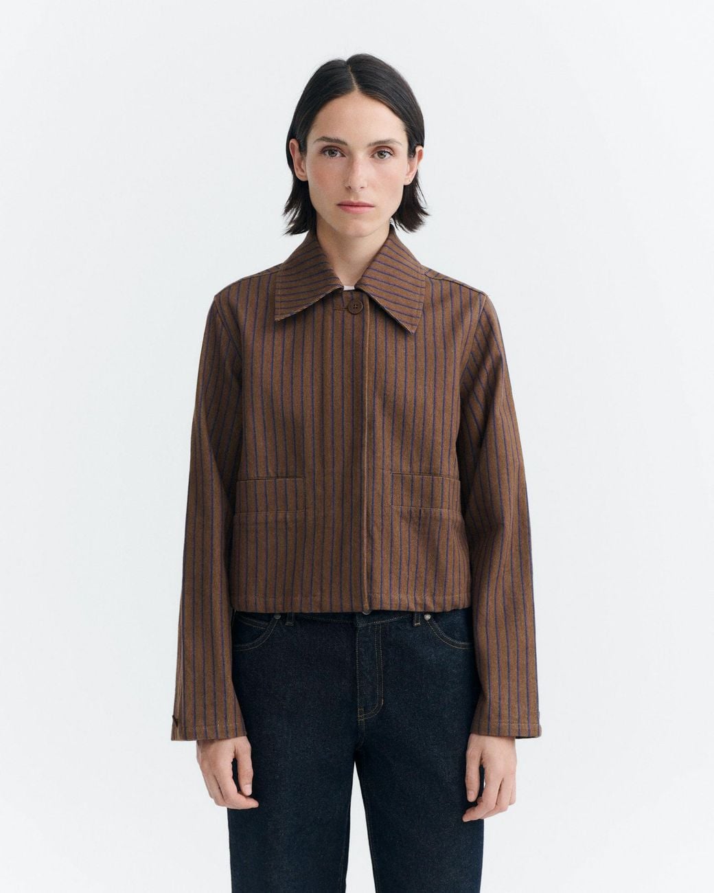 Thinking Mu Brown Striped Natural Dyes Astrid Jacket