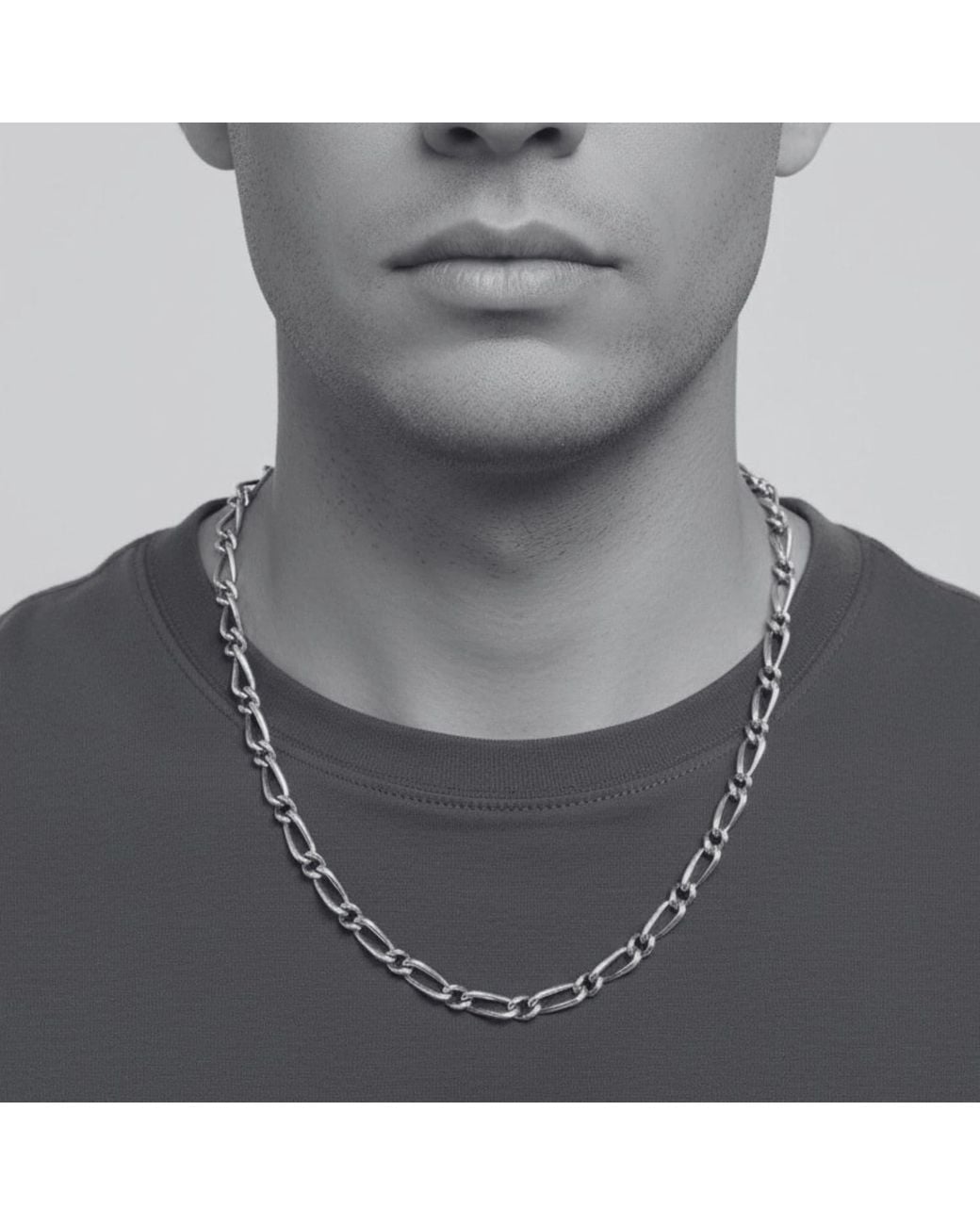 Tg-Jewellery by Tamara Gervasio Metallic Figaro Chain – Sterling With T-Bar Clasp for men