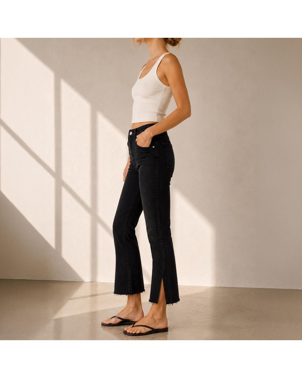 NOEND Black Farrah Kick Flare Jeans