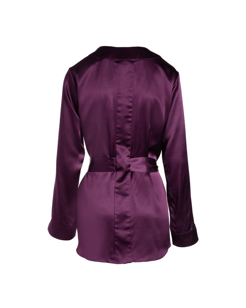 Je Mérite (I Deserve) Purple Silk Short Robe