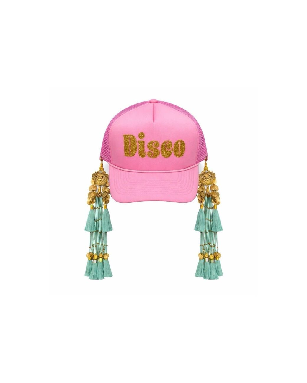 Julia Clancey Pink Disco Dream Candy Tasseltastic Dream Trucker Cap