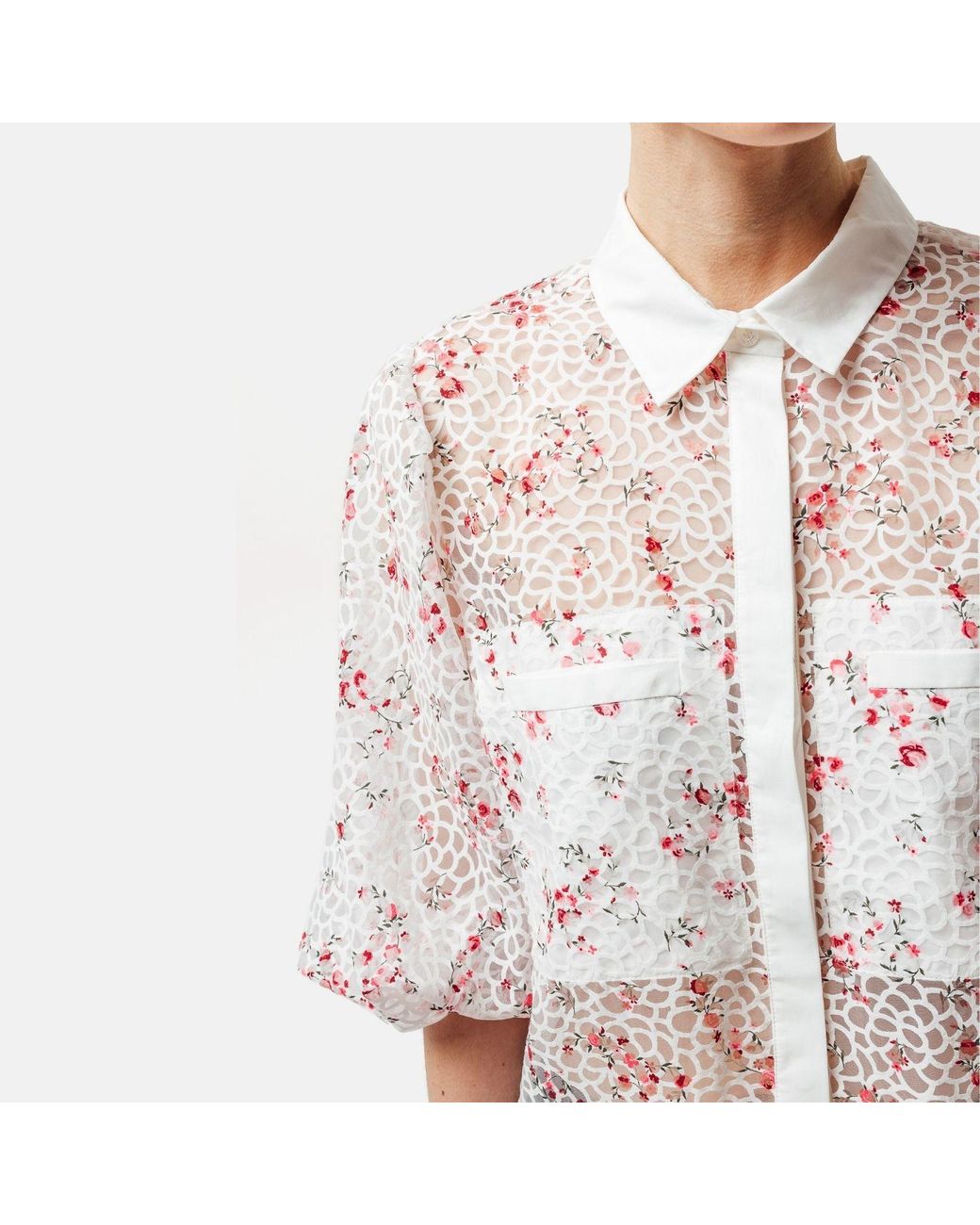 Helene Galwas White Flora Blouse