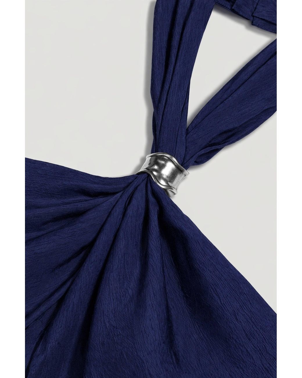 Nocturne Blue Embellished Halter-Neck Bustier Top