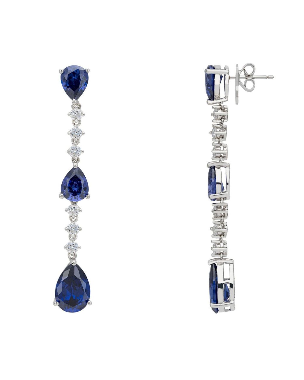 Latelita London Blue Elizabeth Drop Earrings Tanzanite
