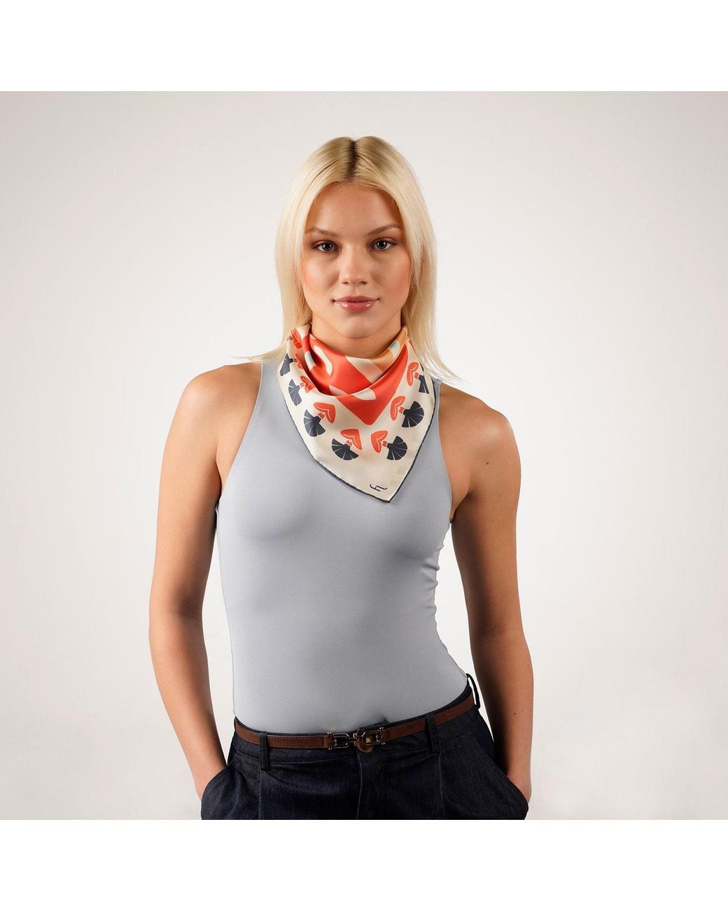 Folie Living Red Apple Of My Eye Silk Scarf Small