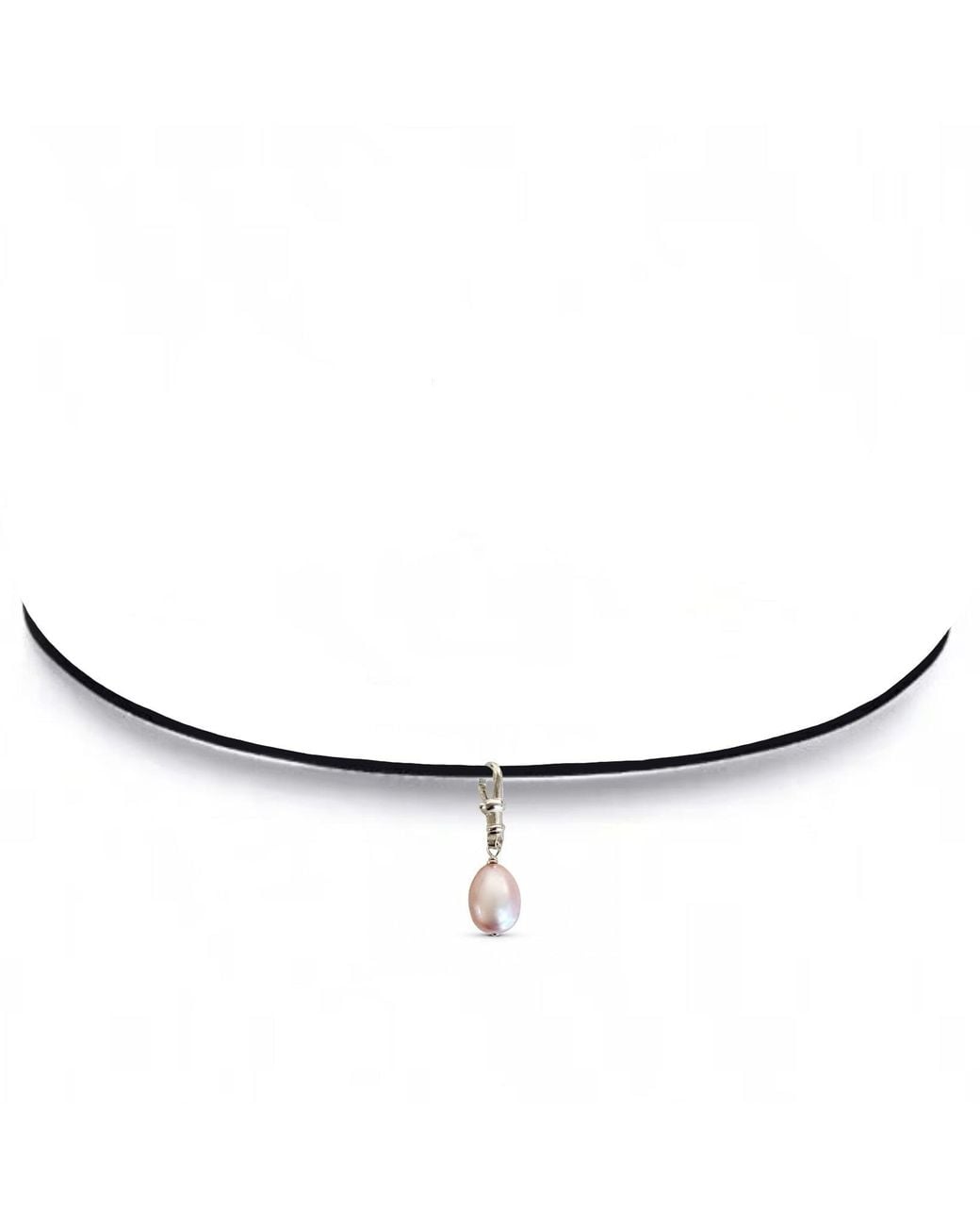Leni James White The Francesca Pearl Drop Choker