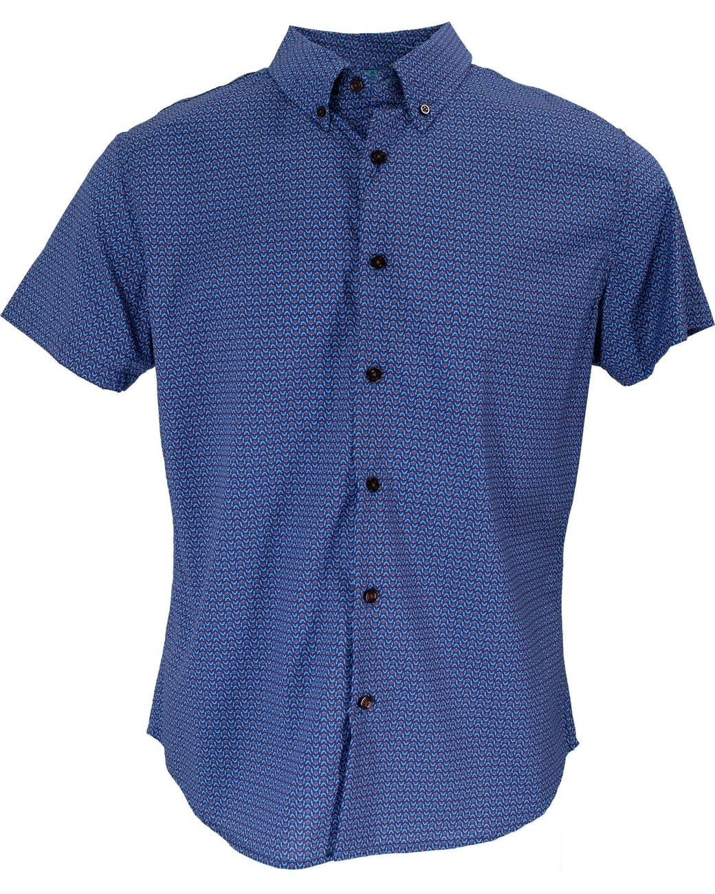 Lords of Harlech Tim Turtle Geo Shirt In Blue for men