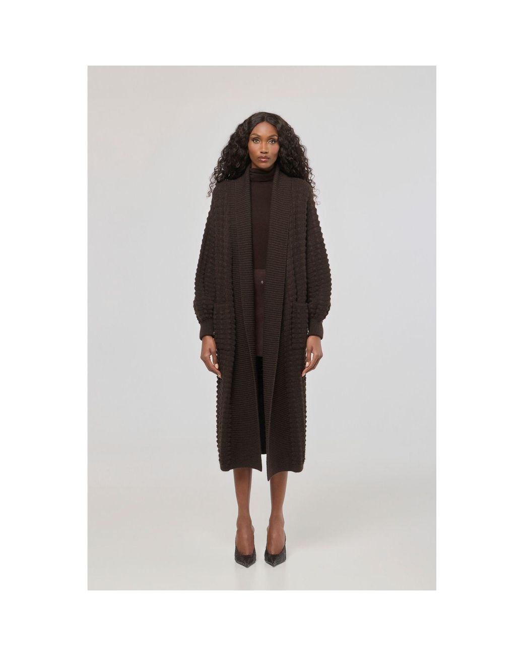 The Extreme Collection Black Long Knit Cardigan Dominic