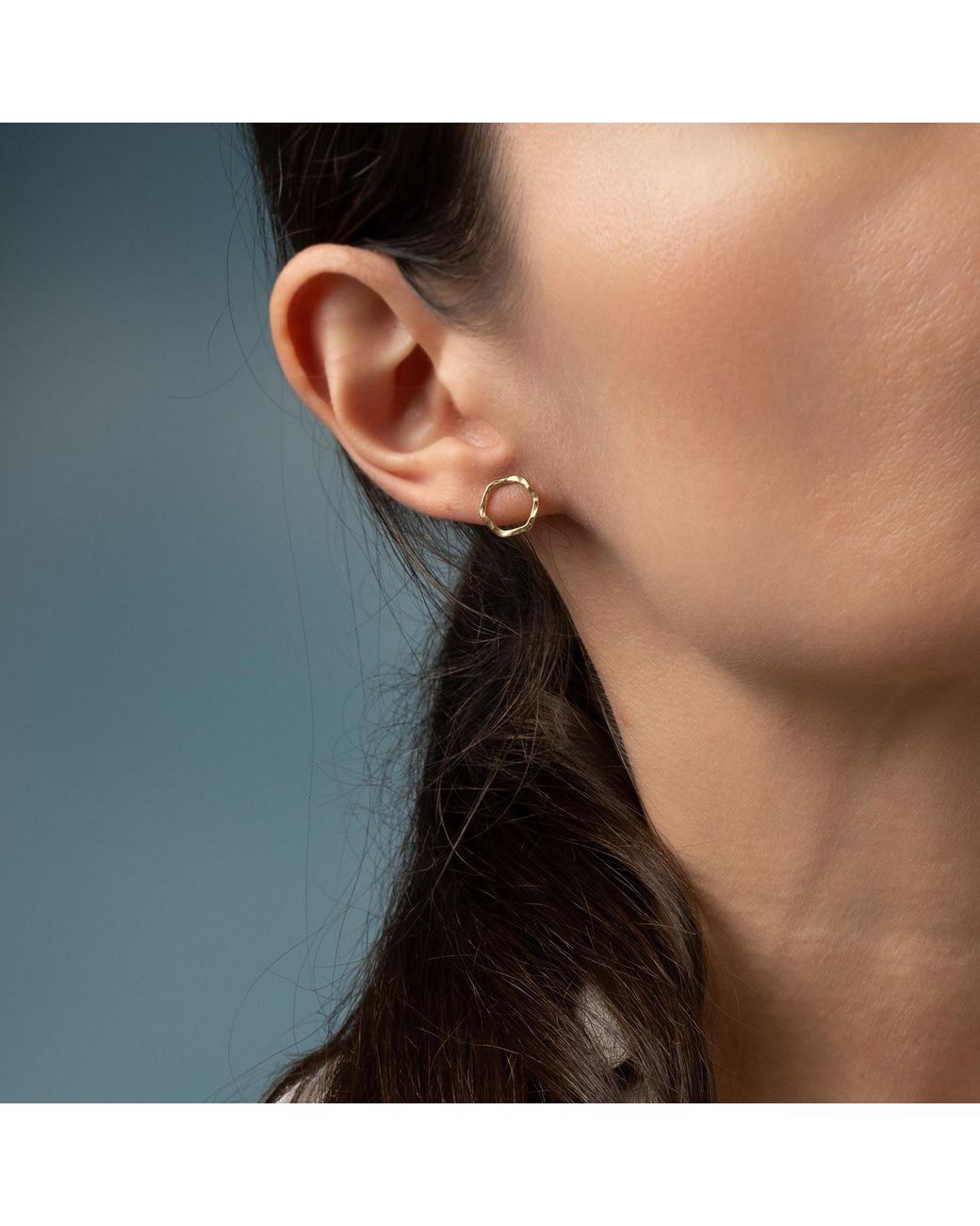 Kate Koel Metallic Hexagon Stud Earrings