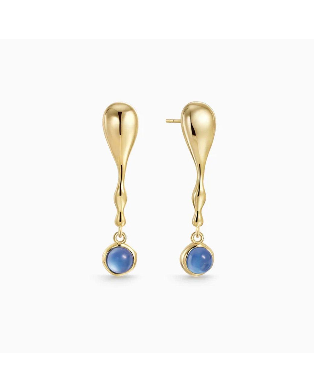 Vanimy White Seren Flow Gemstone Droplet Earrings