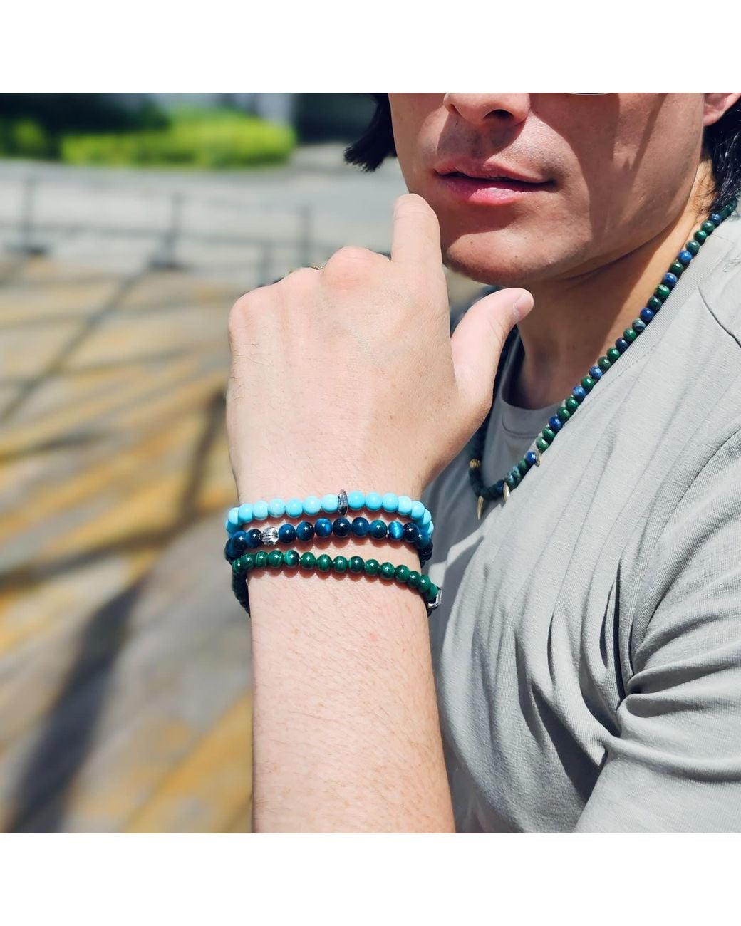 Farra Blue Flexible Bracelet for men
