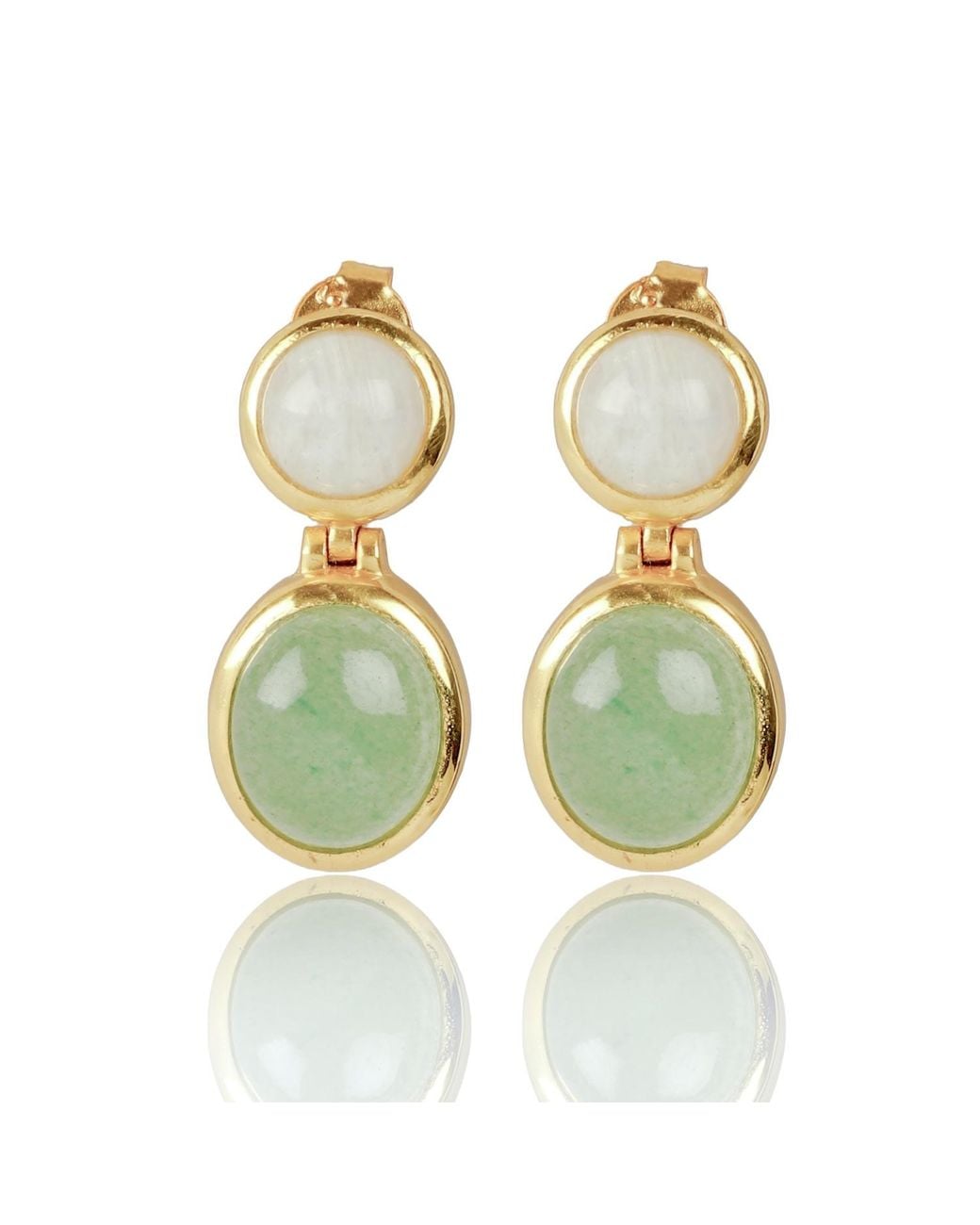 Lila Rasa Green Aventurine & Moonstone Earrings