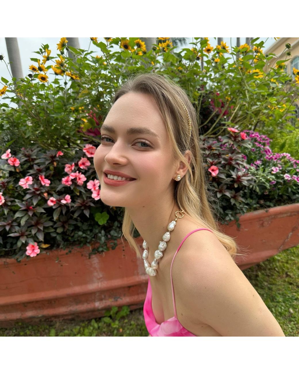Farra Metallic Baroque Pearls With Chain Chunky Necklace