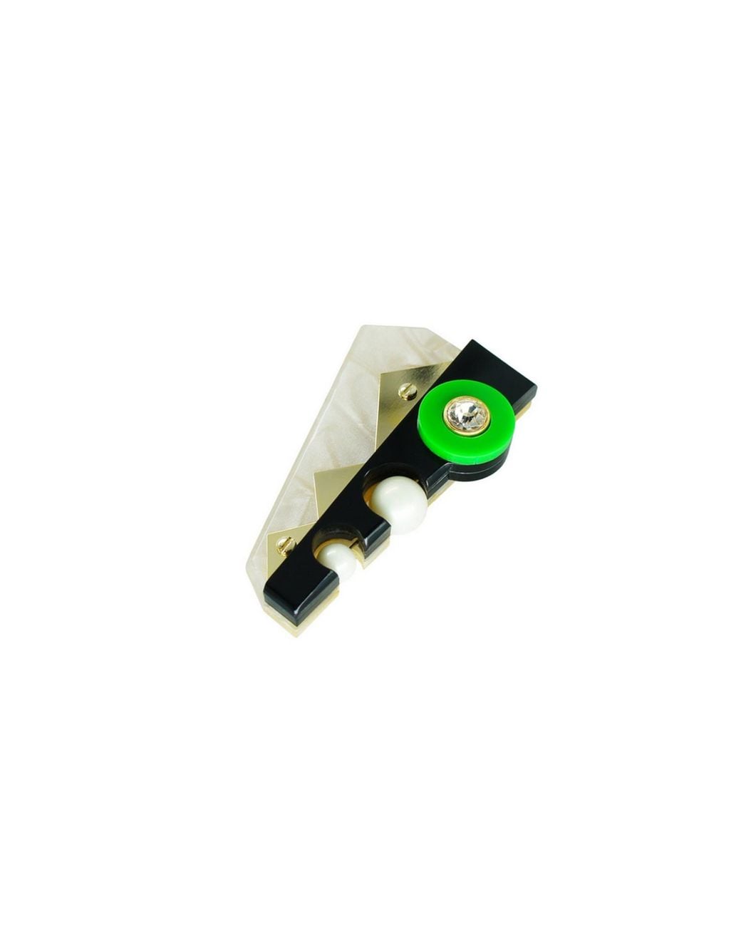 Gissa Bicalho Green Handmade Acrylic Brooch Inti Nacre