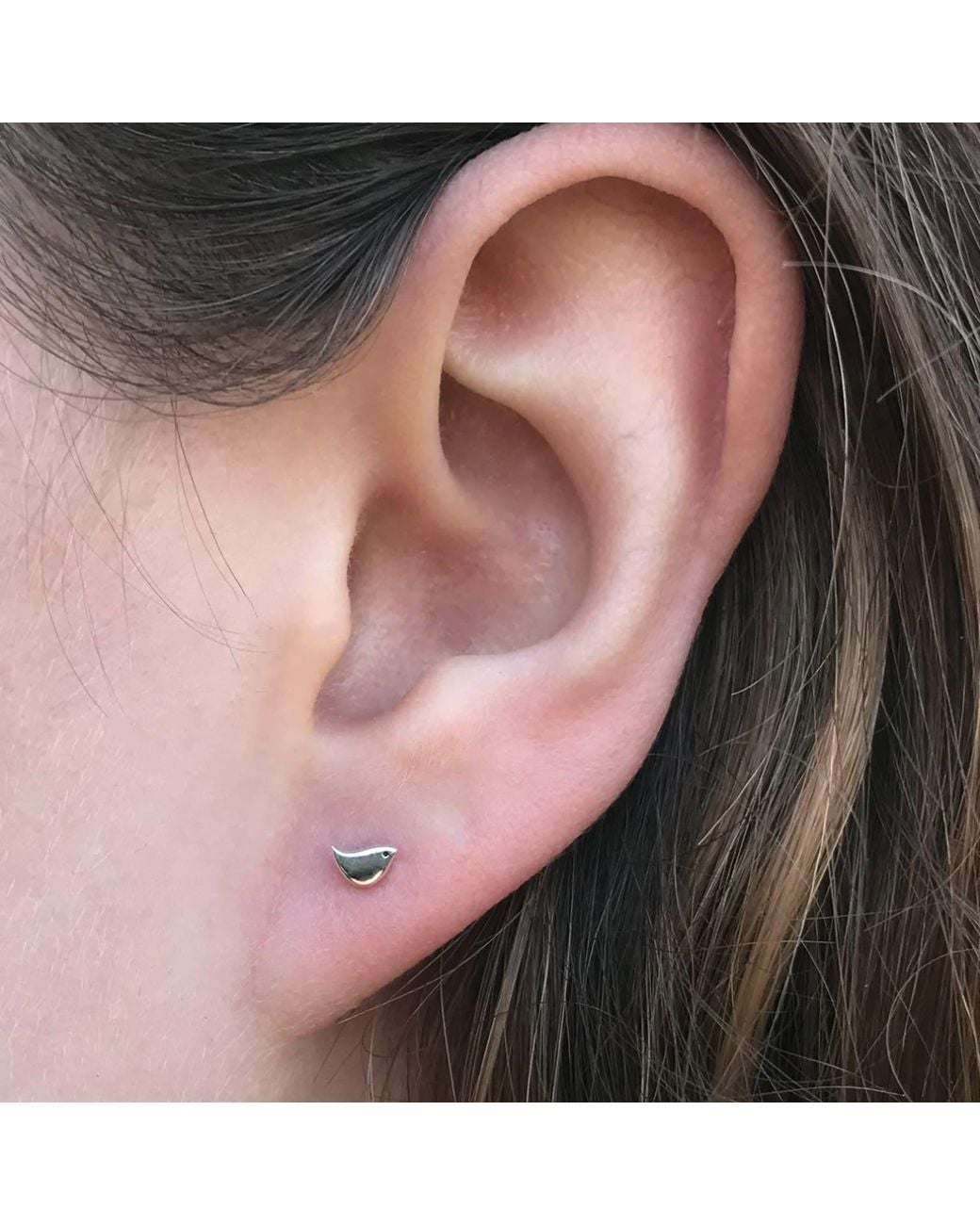Lime Tree Design Metallic Mini Bird Stud Earrings