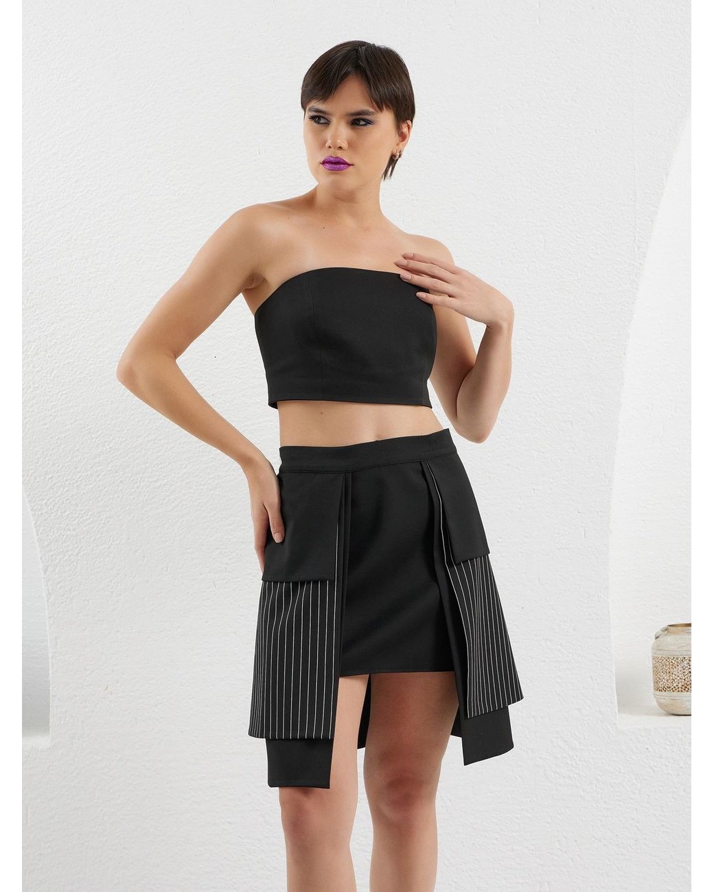 Lumina Eligma Black Dimensions Layered Skirt