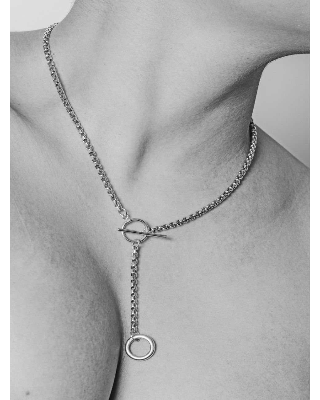 Florentis Jewellery Metallic Double Hoop Lariat Necklace