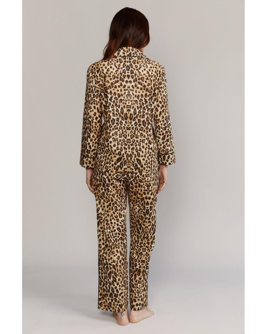 Kato Natural Broad Beach Leopard Cotton Pajamas