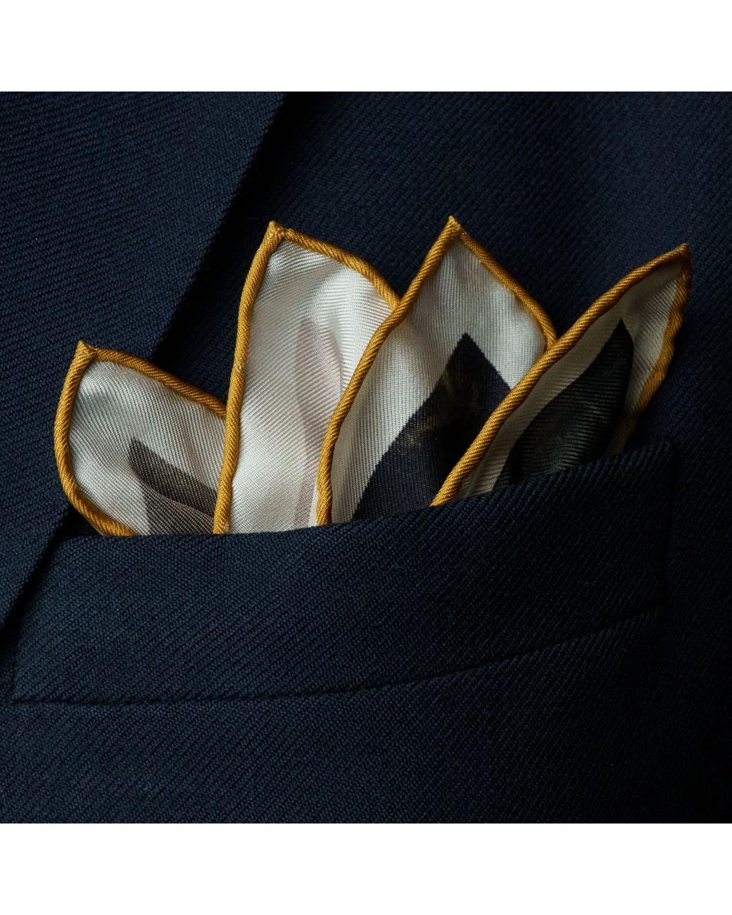 Otway & Orford Gray 'Into The Storm' Ocean Liner Silk Pocket Square. Full-Size for men