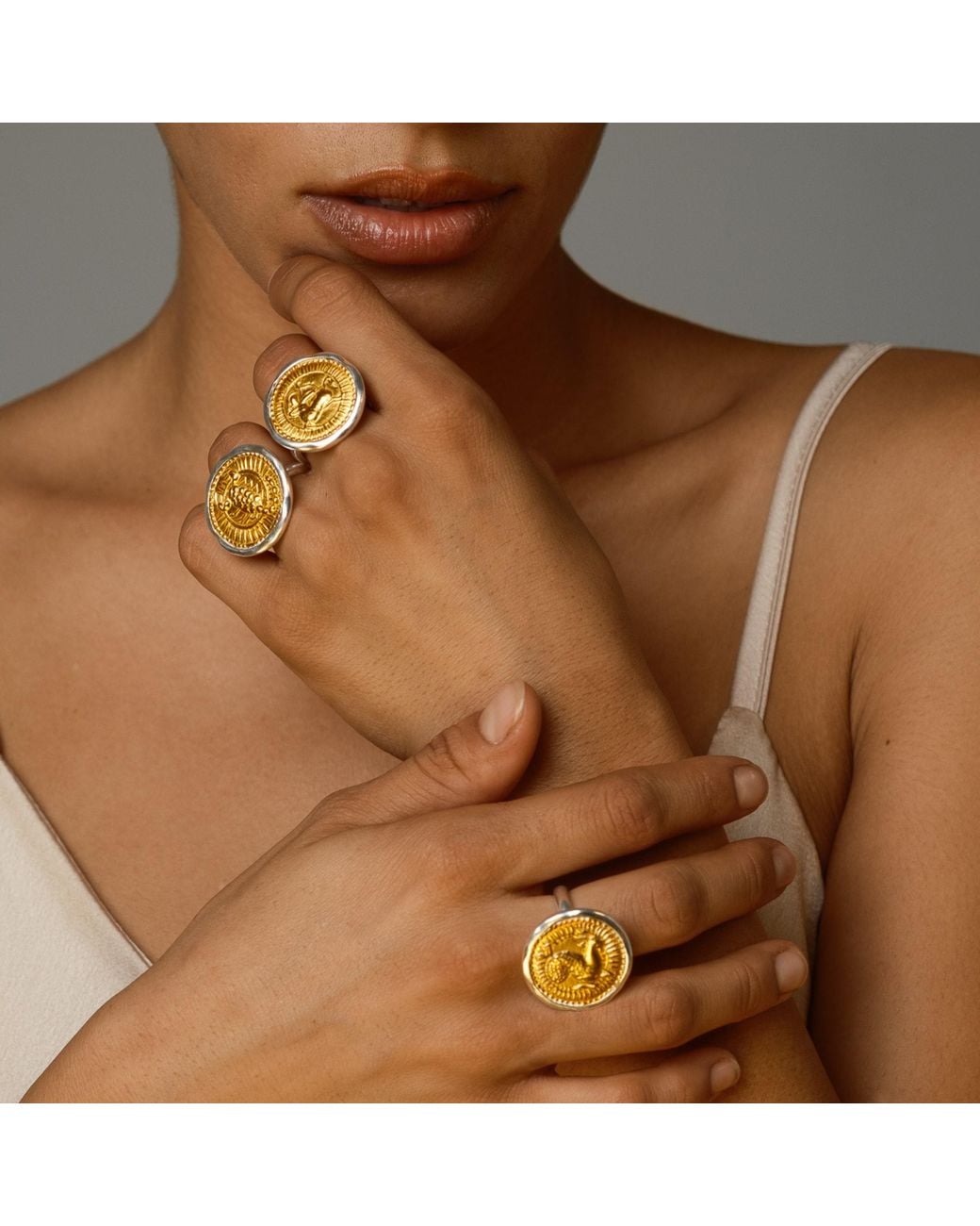 Goddess Charms Metallic Scorpio Zodiac Ring