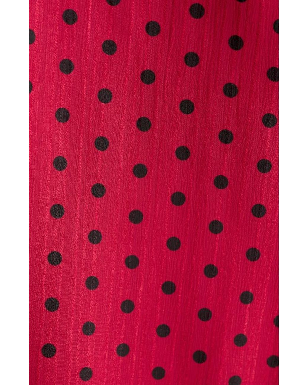Louche Red Aditi Spot Tie Neck Blouse