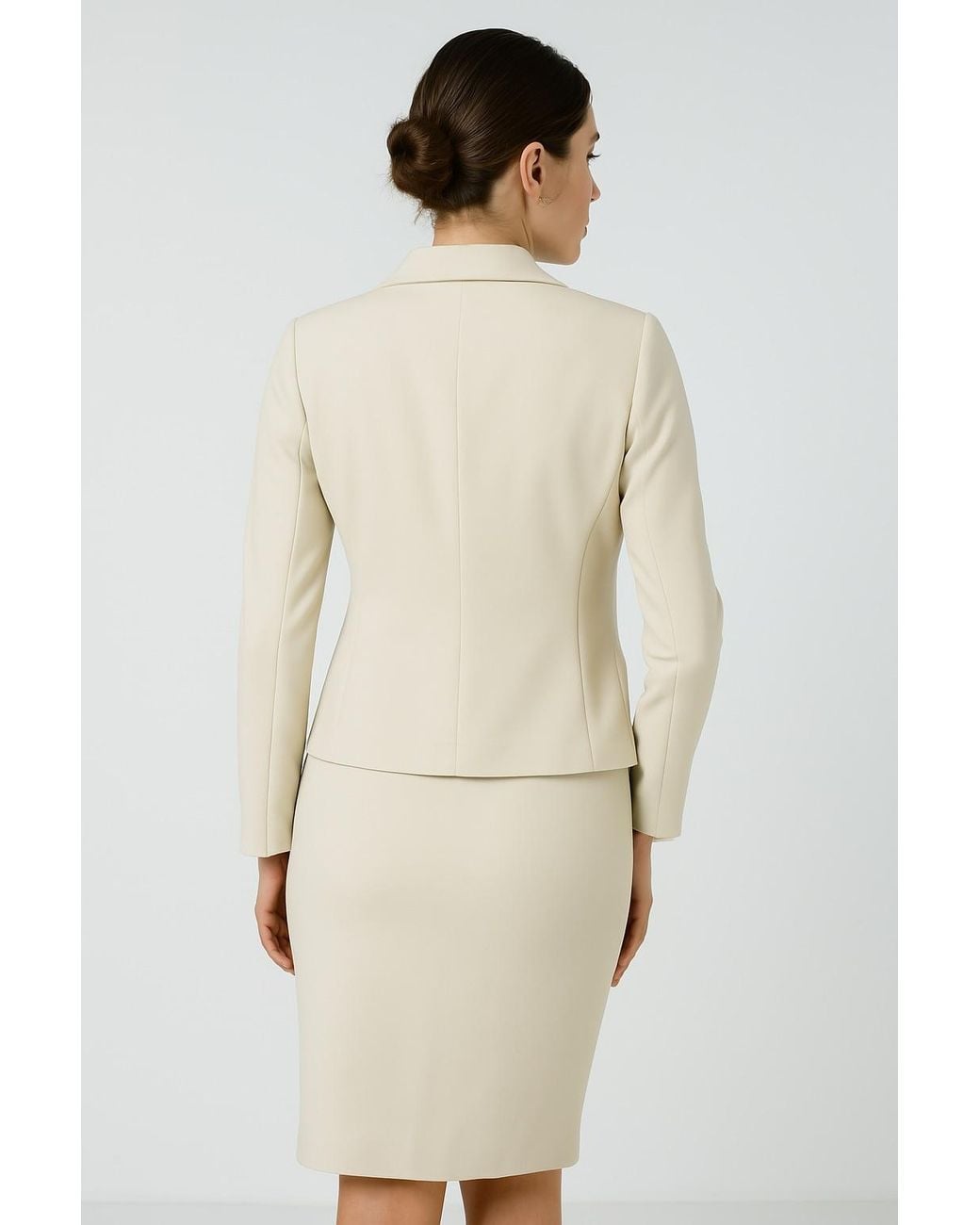 Conquista Gray Neutrals Tailored Stretch Gabardine Blazer – Cotton Viscose Blend