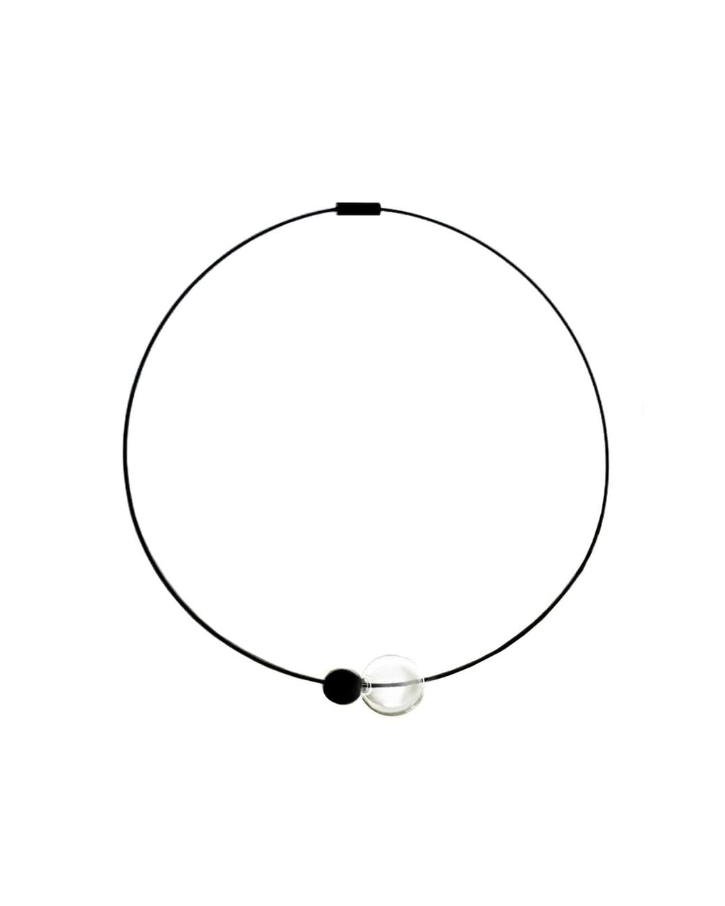 Laura Daili Metallic Neutrals Circle – Blown Glass Bubbles Necklace