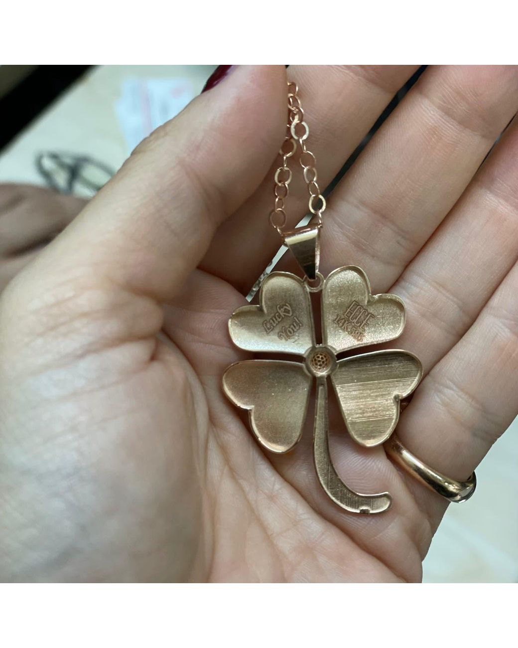 Ecce | Artisan Diamonds Natural 14K Solid Lucky You 4 Leaf Clover Diamond Lucky Pendant