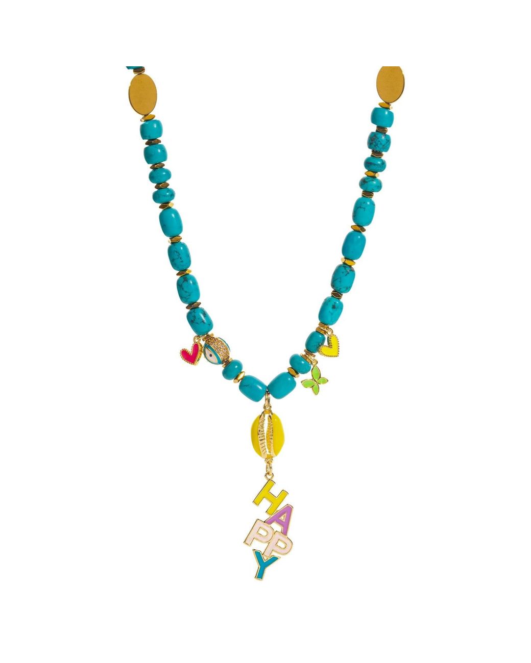 Ebru Jewelry Metallic Color Me Happy Beaded Charm Necklace