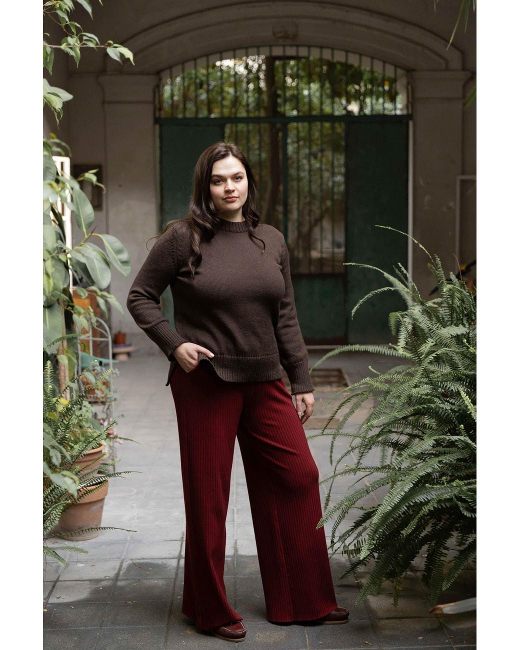 SALANIDA Brown Marina 100% Merino Jumper Chocolate