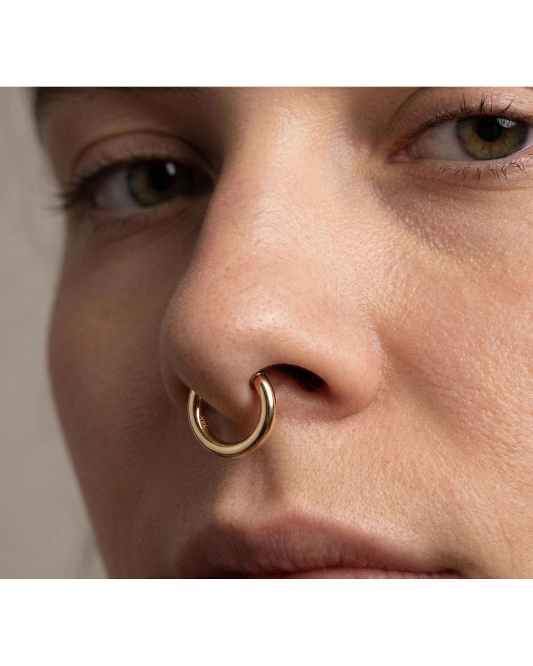 Zahav Jewelry Metallic 14K Solid Captive Segment Clicker Hoop