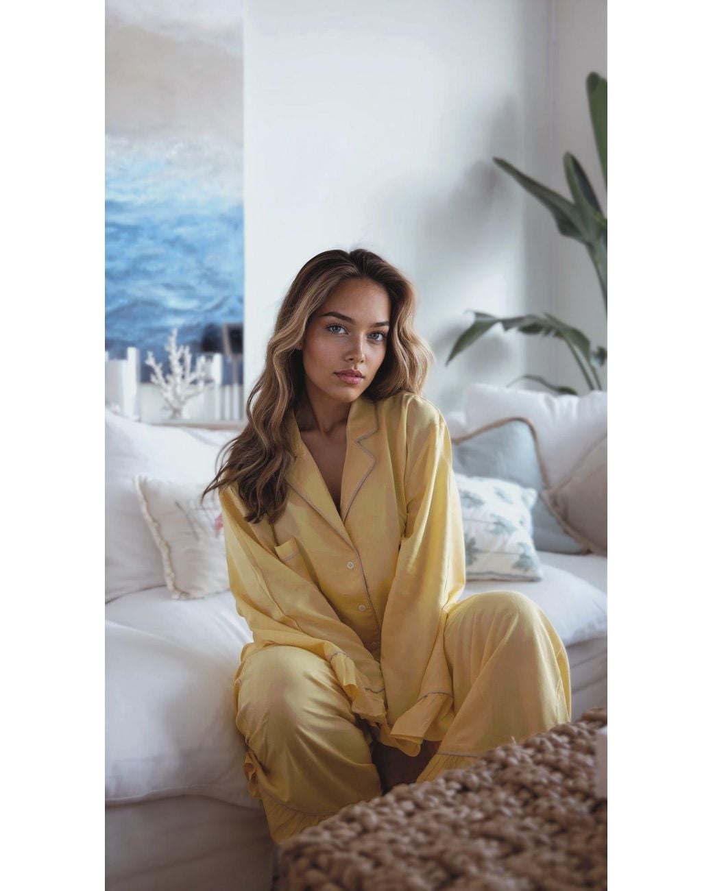 Carolina Benoit Yellow Luxury Bamboo Pajama Set