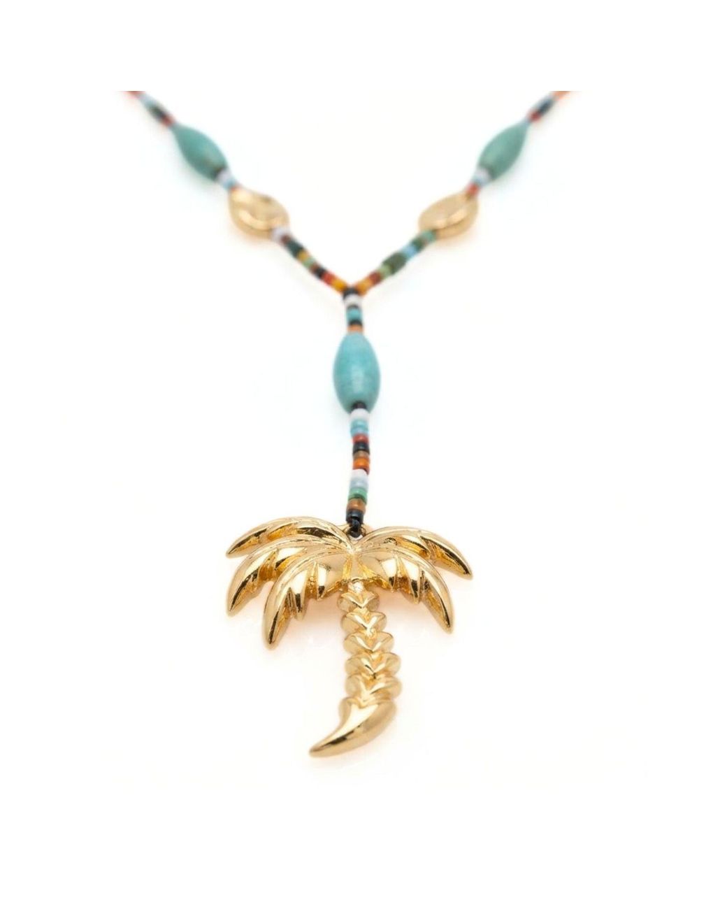 Jaredjamin Metallic Bora Palm Pendant Y-Necklace for men