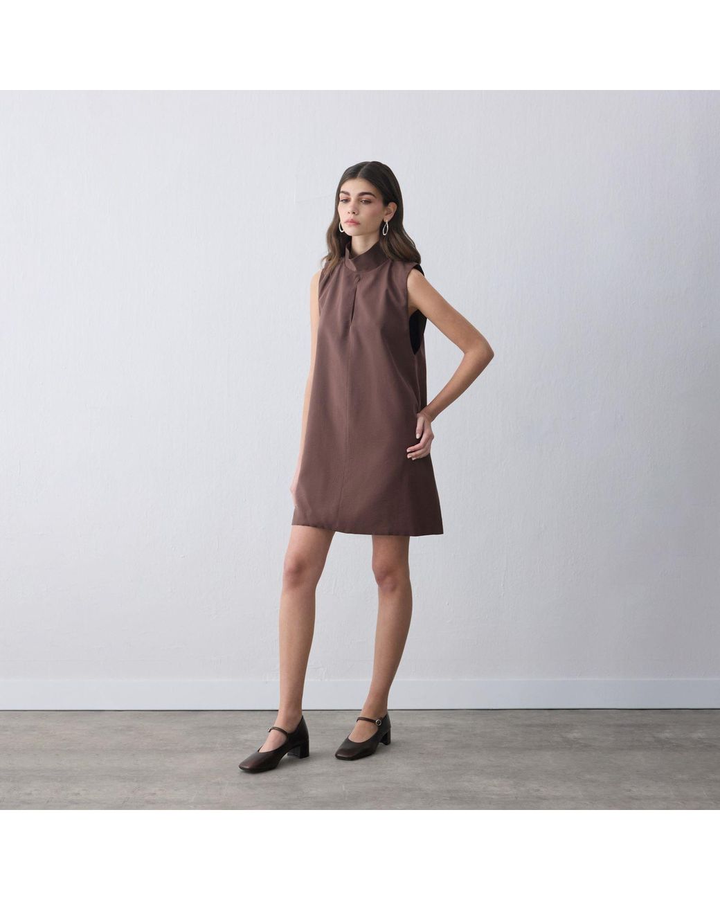 Thisisu Collection Brown Nara Cut-Out High-Neck Mini Dress –