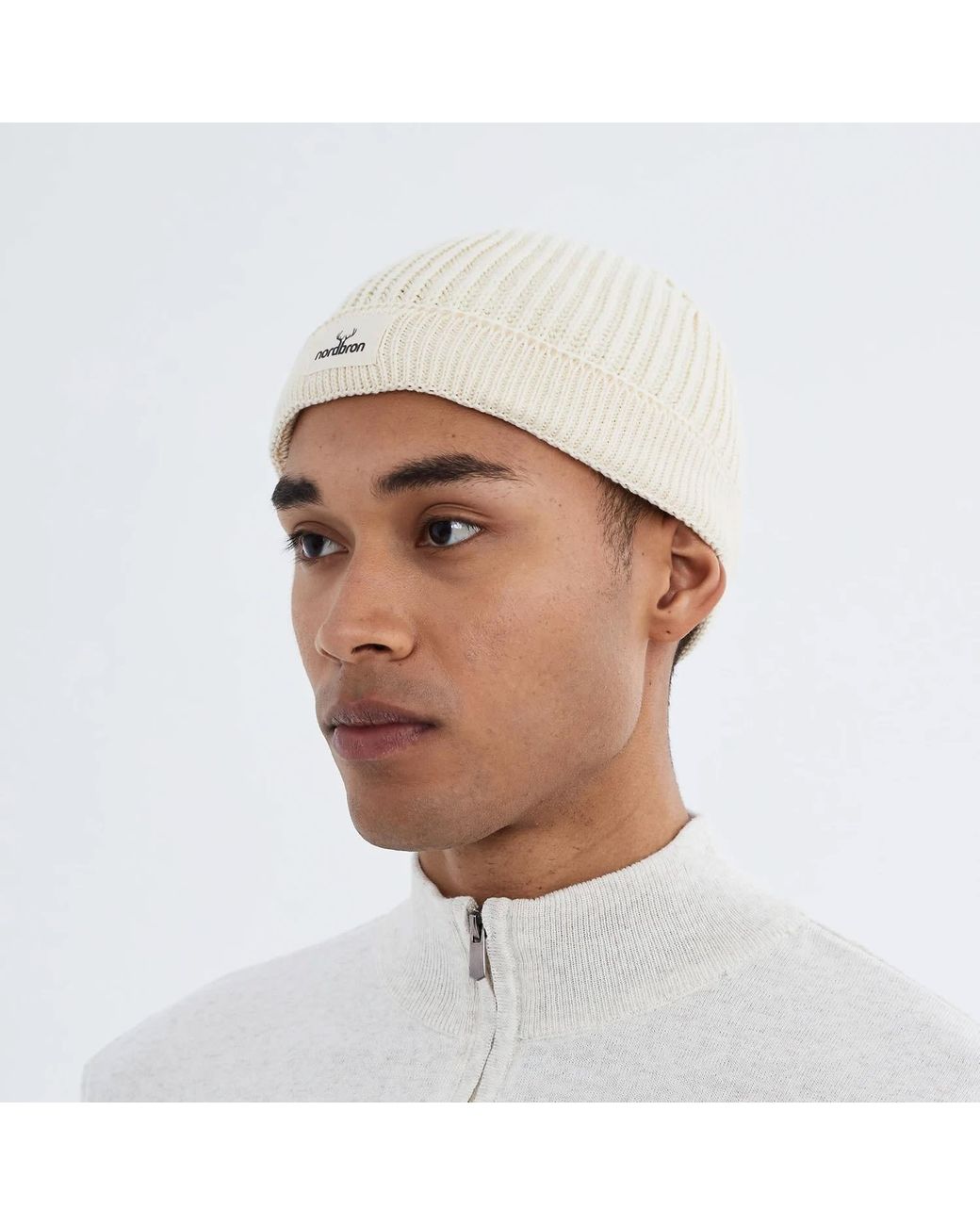 Norbron Natural Cuat Cream Beanie for men