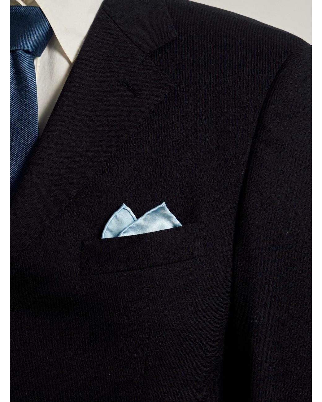 Lost Pattern Blue Dapper Fold Silk Pocket Square for men