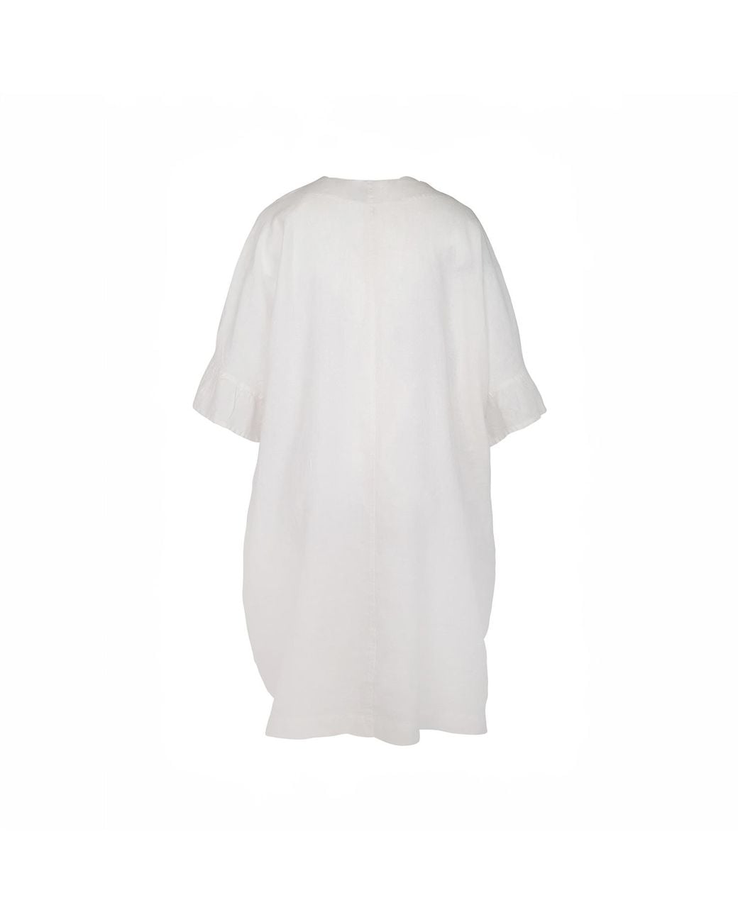 Haris Cotton Gray Cami Ruffled Sleeves Curve Linen Dress