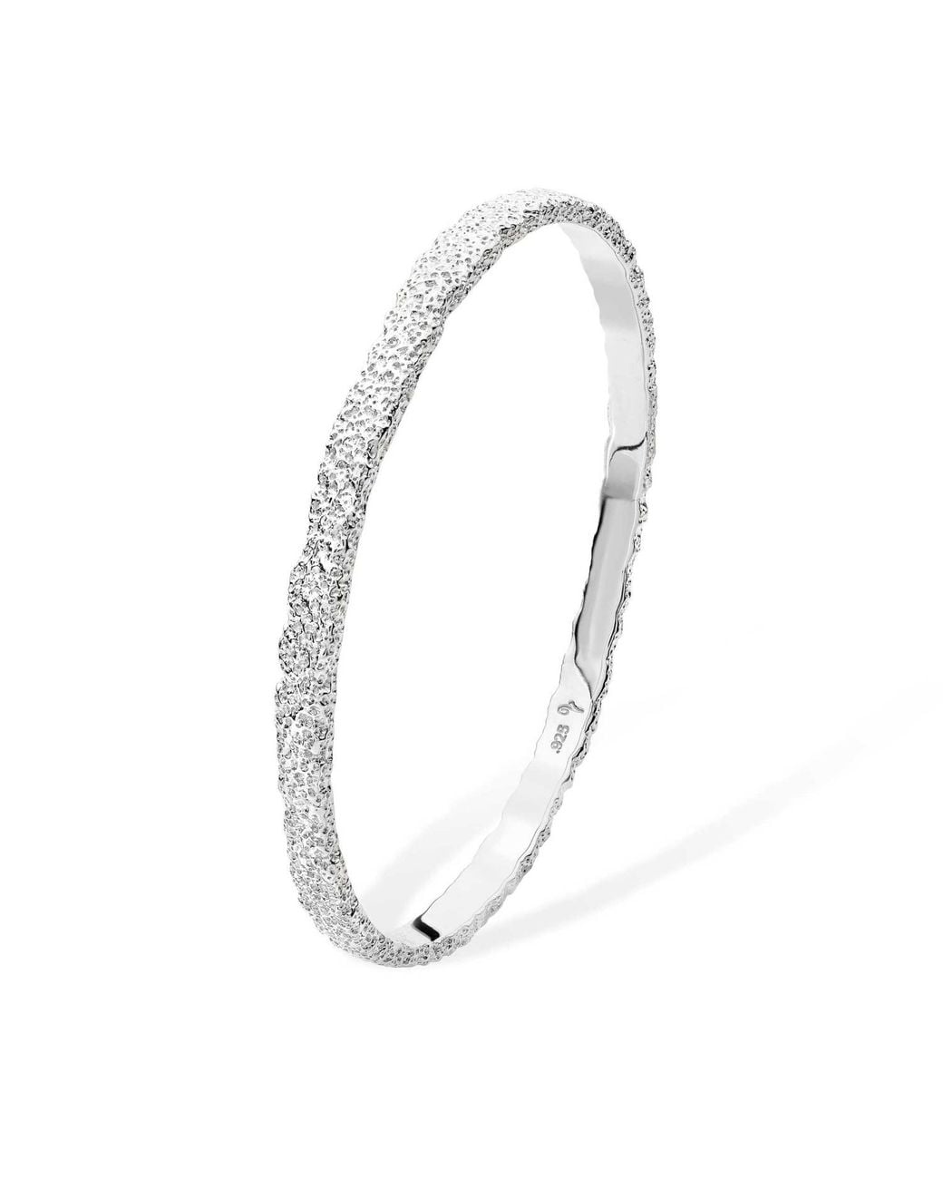 Lucy Quartermaine White Solid Sterling Hula Bangle