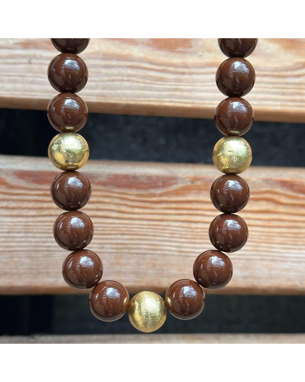 Eyeconic by Samar Ajram Brown Chunky Bead Necklace