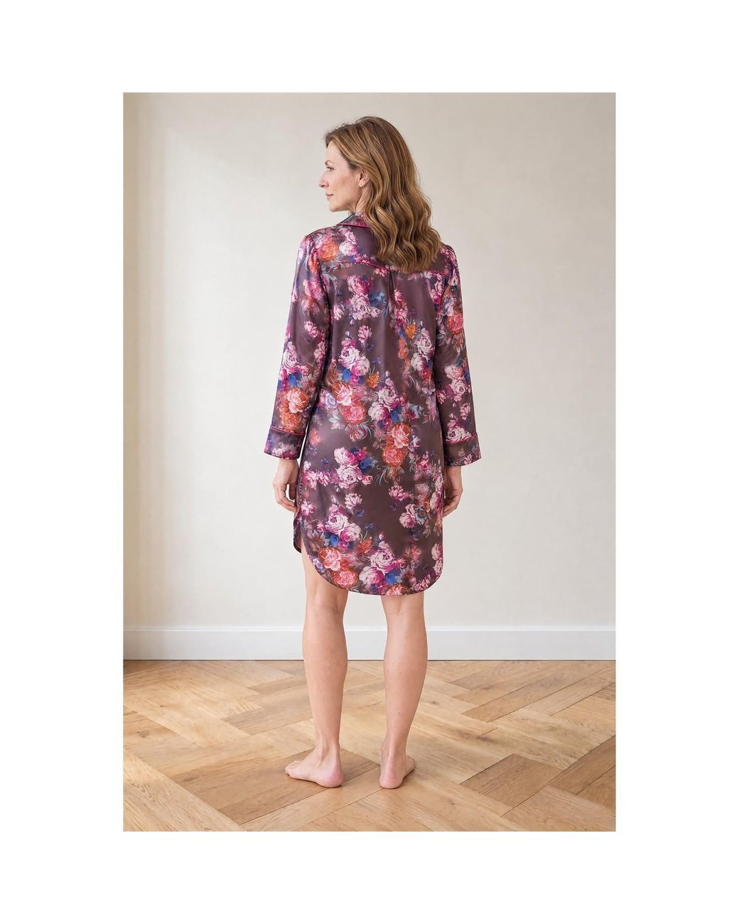 Oh!Zuza Red Lullaby Silk Nightshirt With Collar
