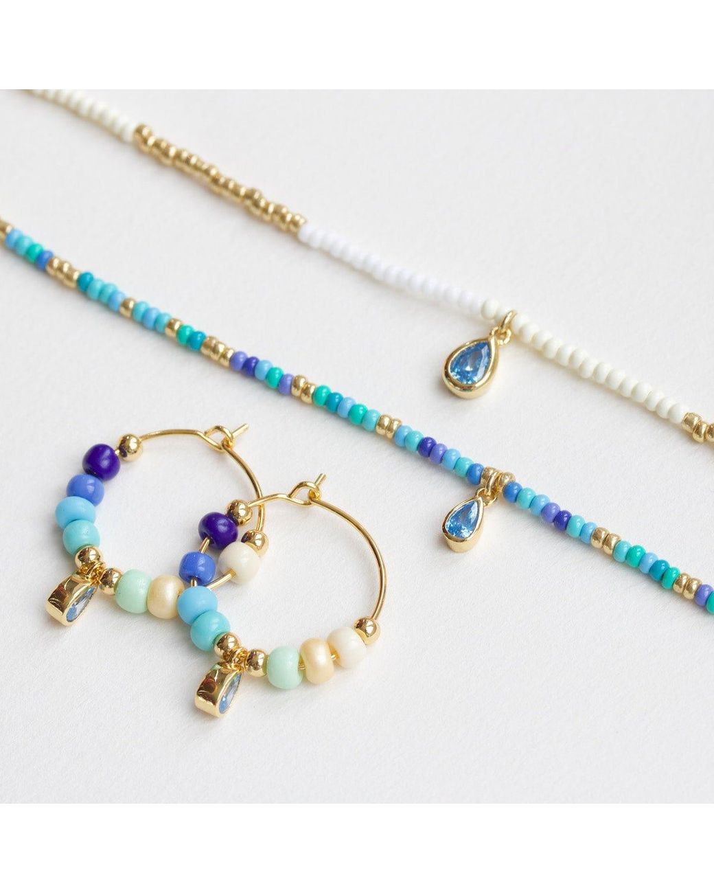 With Love Darling Metallic Water Drop Beaded Bracelet