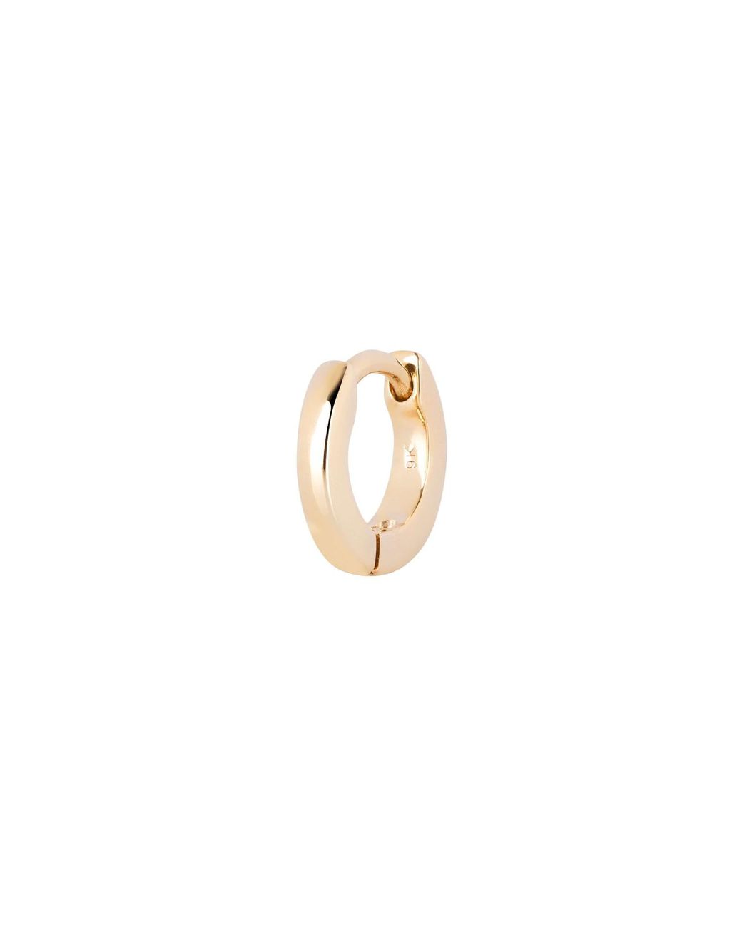 Zohreh White Teeny Wide Huggie Hoop Earring 9K