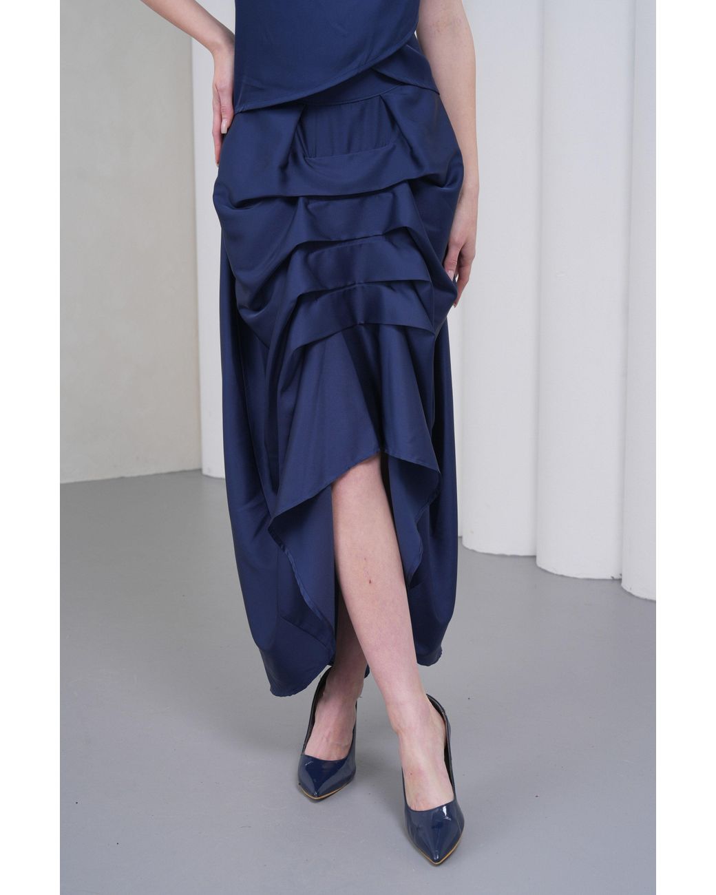 Lumina Eligma Blue The Vanguard Skirt Silk