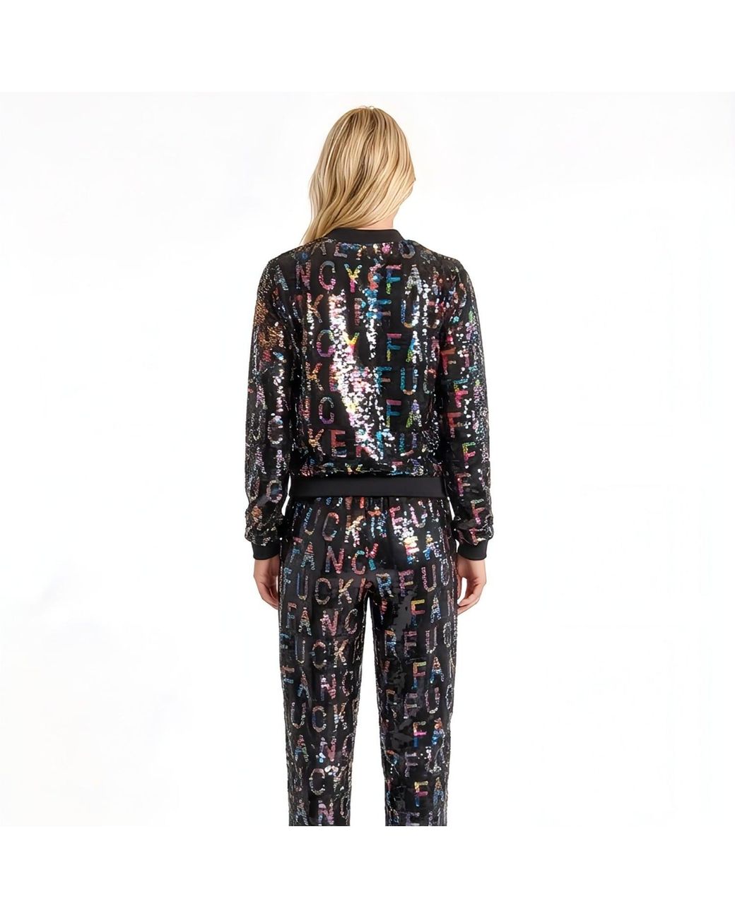 Any Old Iron Blue Reversible Sequin Fancy Fucker Joggers