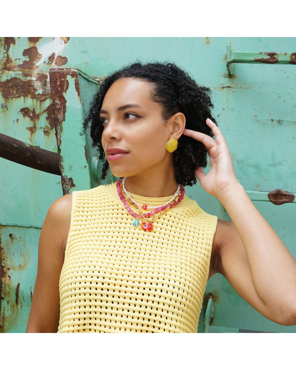 Smilla Brav Yellow Clip-On Earrings Lemon Glow