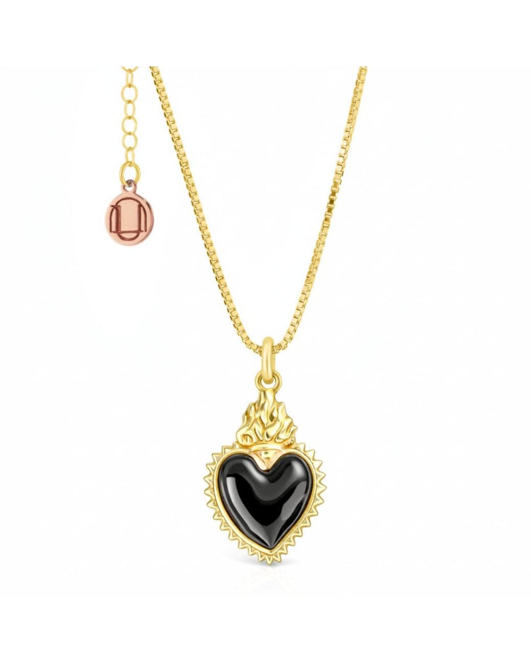 Unaloe Metallic Plated Sterling Necklace With Heart Charm – Luxury Romantic Jewelry For