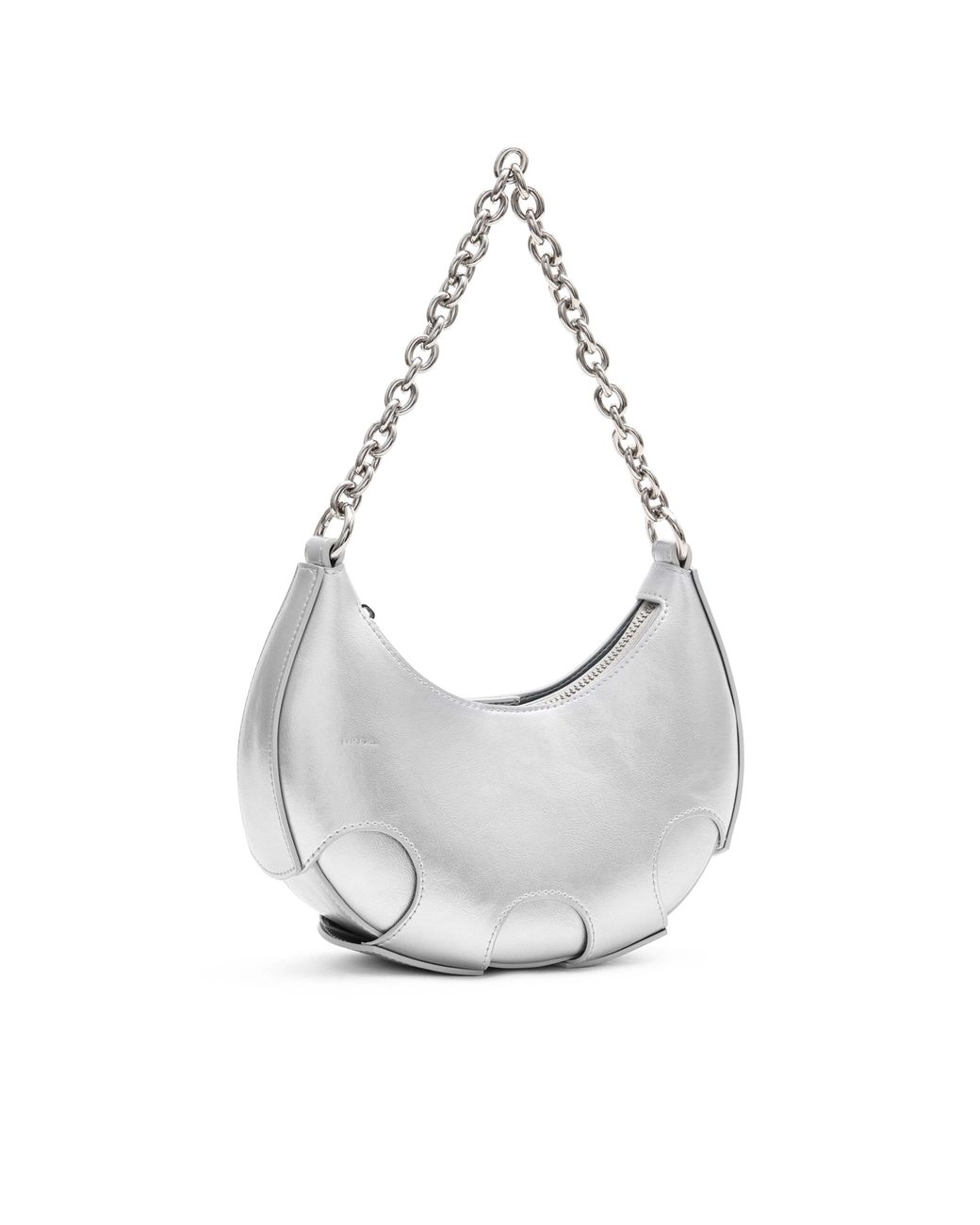 Amy Lynn White Reno Leather Handheld Crescent Mini Bag