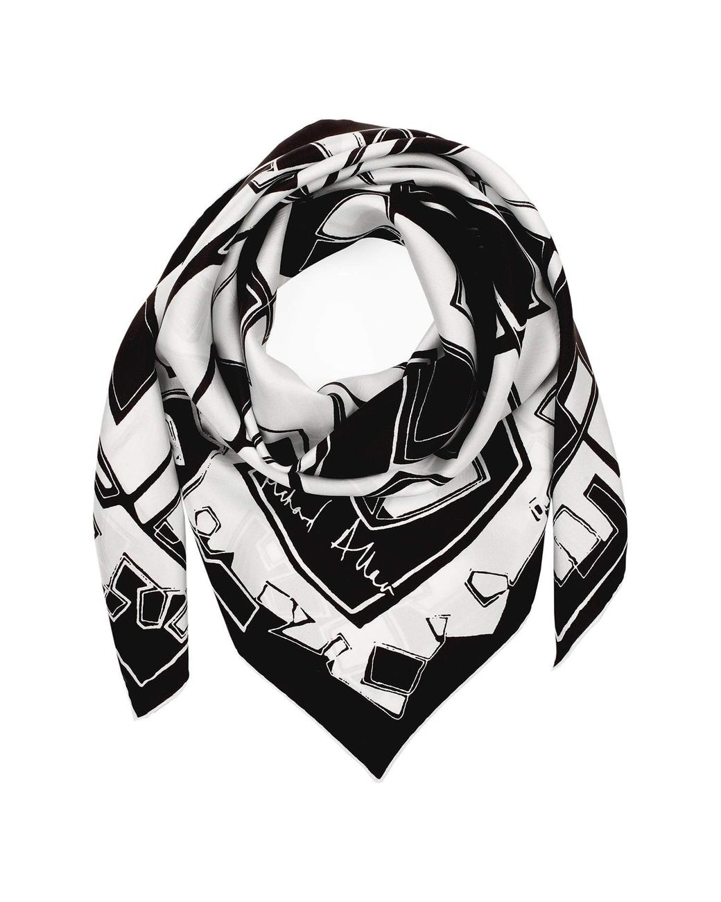 Richard Allan London Black And Hepworth Silk Scarf