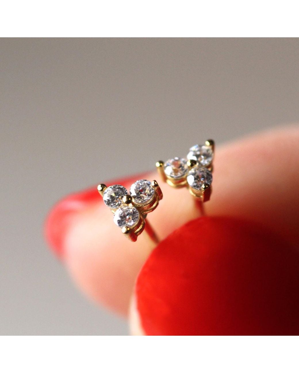 VicStoneNYC Fine Jewelry Metallic Natural Trio Diamond Stud Earrings